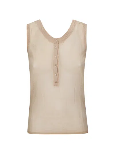 Paloma Wool Velata Sleeveless Knit Ribbed Top In Orange