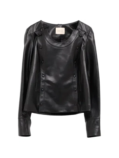 Paloma Wool Ventura Double-breasted Leather Jacket In Multi