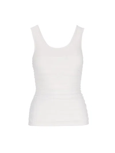 Paloma Wool Vichyl Sleeveless Fitted Top In White