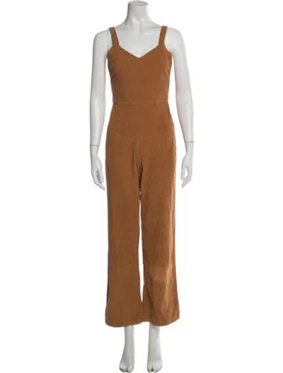 Pre-owned Paloma Wool V-neck Jumpsuit In Brown