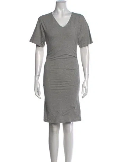 Pre-owned Paloma Wool V-neck Knee-length Dress In Grey