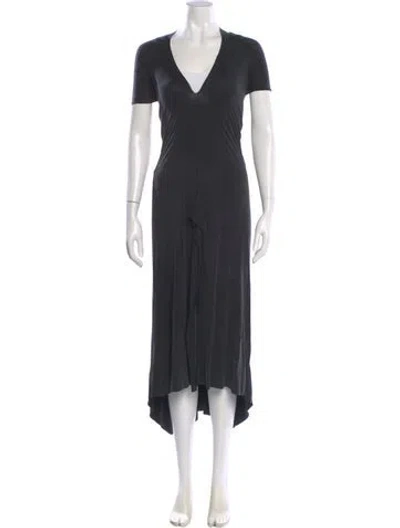 Pre-owned Paloma Wool V-neck Long Dress In Gray