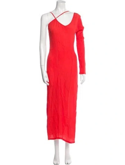 Pre-owned Paloma Wool V-neck Long Dress In Orange