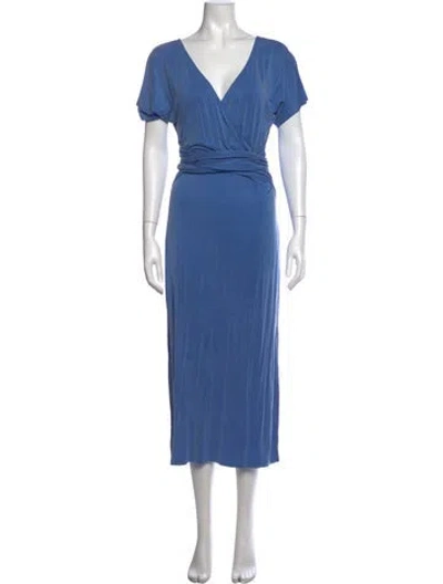 Pre-owned Paloma Wool V-neck Midi Length Dress In Blue