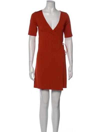 Pre-owned Paloma Wool V-neck Mini Dress In Orange