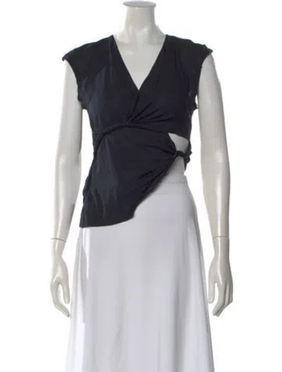 Pre-owned Paloma Wool V-neck Sleeveless Crop Top In Black