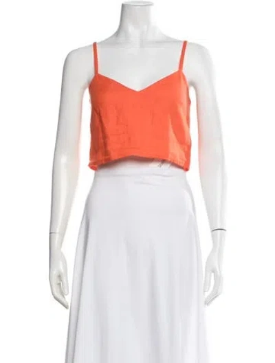 Pre-owned Paloma Wool V-neck Sleeveless Crop Top In Orange