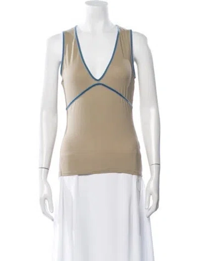 Pre-owned Paloma Wool V-neck Sleeveless Top In Neutral