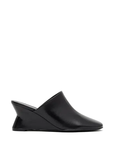 Paloma Wool Wedge-heel Leather Mules In Black