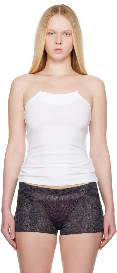 PALOMA WOOL WHITE FOLDED CREW TOP