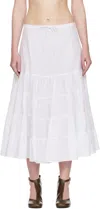 Paloma Wool Long Etoile Stripe Tiered Cotton Maxi Skirt In White