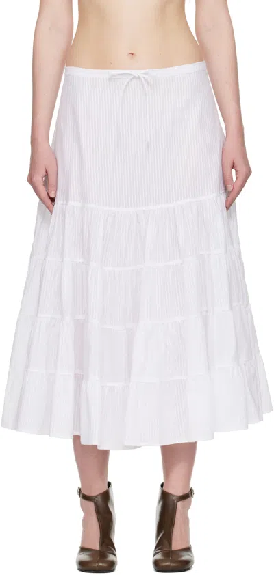 Paloma Wool White Long Etoile Maxi Skirt