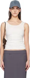Paloma Wool Vichyl Gathered Overlay Tank In 000 White