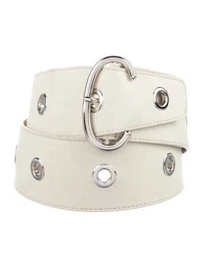 Pre-owned Paloma Wool Wide Leather Belt In White
