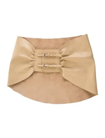 Pre-owned Paloma Wool Wide Leather Waist Belt In Neutrals