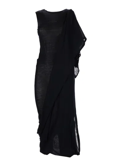 Paloma Wool Willy Merino Wool-blend Day Dress In Black