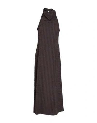 Paloma Wool Woman Maxi Dress Charcoal Size L Viscose, Polyester, Rayon, Elastane In Brown