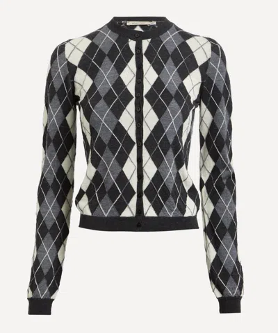 Paloma Wool Women's Cheng Cropped Diamond Pattern Cardigan