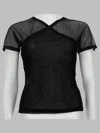 Paloma Wool Olimpia Sheer Mesh Short Top In Black
