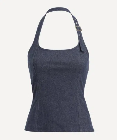 Paloma Wool Women's Galiena Denim Effect Halter Top