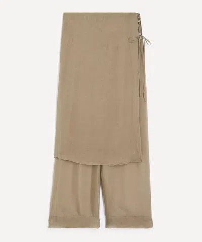 Paloma Wool Women's Low Archive Silk Khaki Trousers