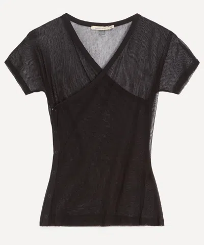 Paloma Wool Women's Olimpia Mesh Crossed Raglan Top In Black