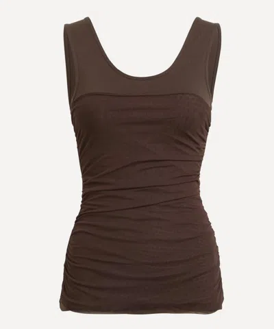 Paloma Wool Women's Vichyl Brown Mesh Top