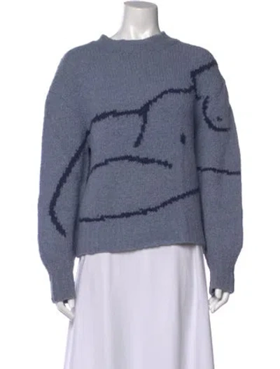 Pre-owned Paloma Wool Wool Graphic Print Sweater In Blue