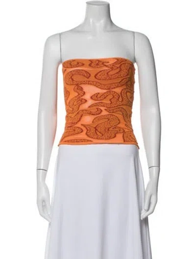Pre-owned Paloma Wool Wool Paisley Print Crop Top In Orange