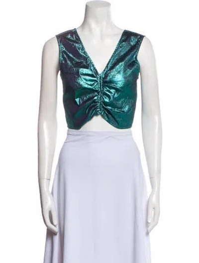 Pre-owned Paloma Wool Wool V-neck Crop Top In White