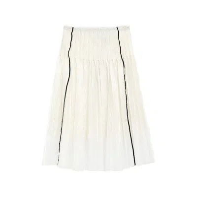 Paloma Wool Lupe Smocked Midi Skirt In White
