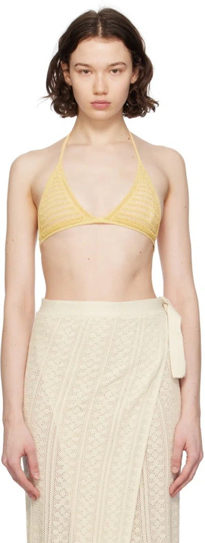 Paloma Wool Yellow Lora Bikini Top In 101 Yellow