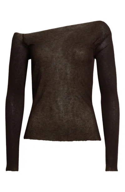 Paloma Wool Yucca One-shoulder Rib Top In 326 Brown