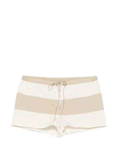 Paloma Wool Zurriola Rhinestone-embellished Shorts In Neutral