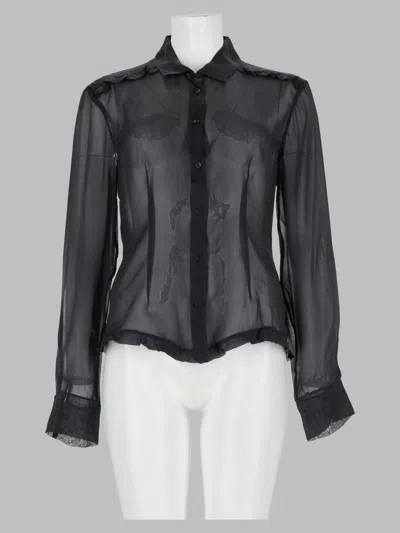 Paloma Wool -style Grey Mini Shirt With Relaxed Fit In Black