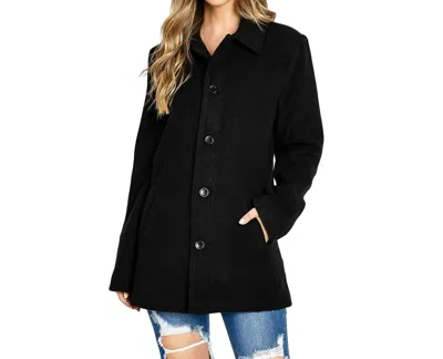 Palomares Apparel Classic Warm Fleece Midi Car Coat In Black