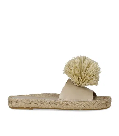 Palomitas Agnes Beige Flat Sandal In Gold