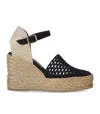 Palomitas Carina Black Wedge Espadrille In Black