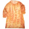 Palomo Marble Print Silk Robe - Orange In Orange
