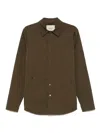 Paltò Front Press-stud Fastening Olive Green Overshirt With Pockets