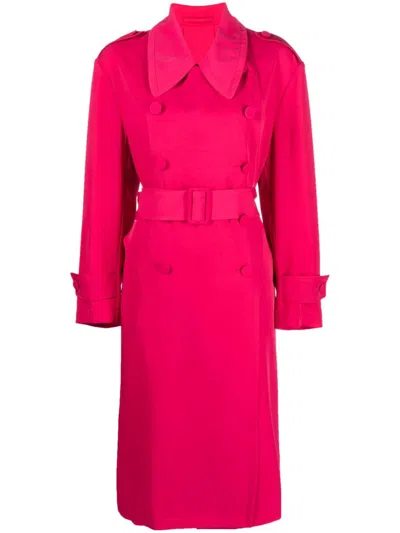 Paltò Oversized-collar Trench Coat In Pink