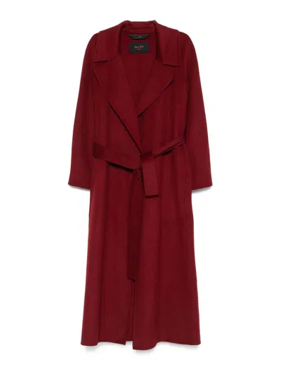 Palto' Wool Double-breasted Coat In Red