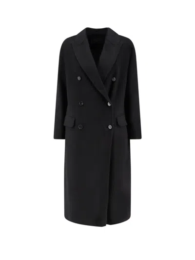 Paltò Arianna Double-breasted Wool Coat In Blue
