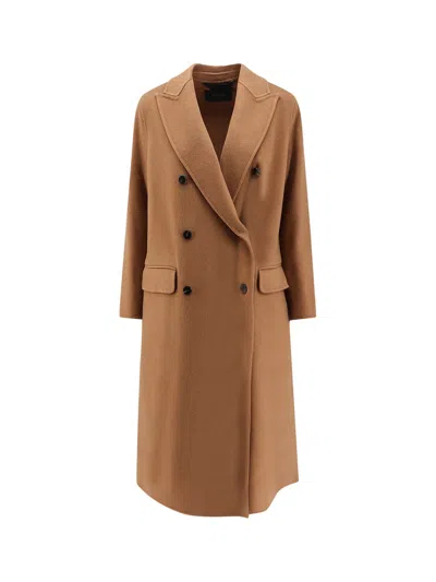 Paltò Arianna Db Wool Coat In Brown
