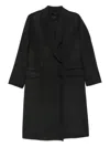 Paltò Arianna Double-breasted Wool Coat In Black