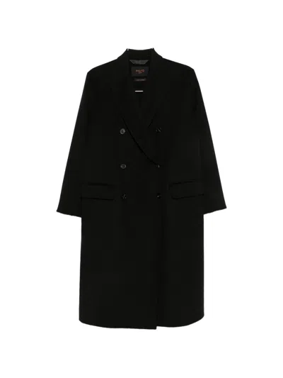 Paltò Arianna Wool Double Breasted Coat In Black
