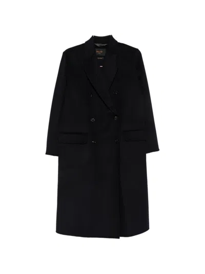 Paltò Paltó Arianna Wool Double-breasted Coat In Black