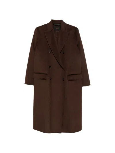 Palto' Arianna Wool Double-breasted Coat In Brown