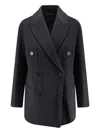 Paltò Ariella Double-breasted Wool Coat In Gray