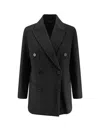 Paltò Ariella Double-breasted Wool Coat In Black